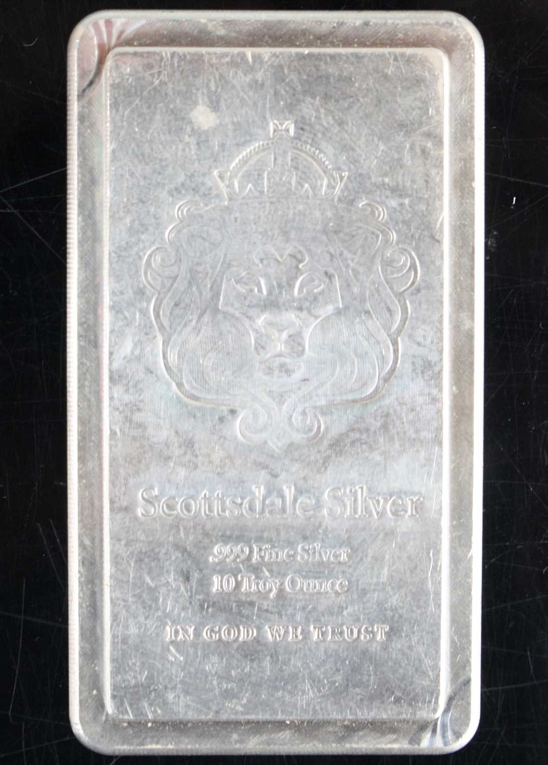 Lot 2209 - Scottsdale Silver, .999 Fine Silver 10 Troy...