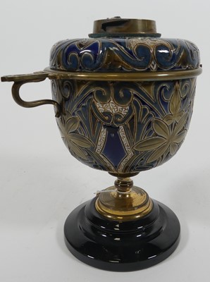Lot 37 - A Doulton Lambeth stoneware oil lamp base,...