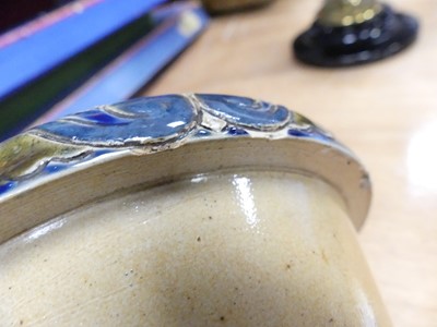 Lot 37 - A Doulton Lambeth stoneware oil lamp base,...