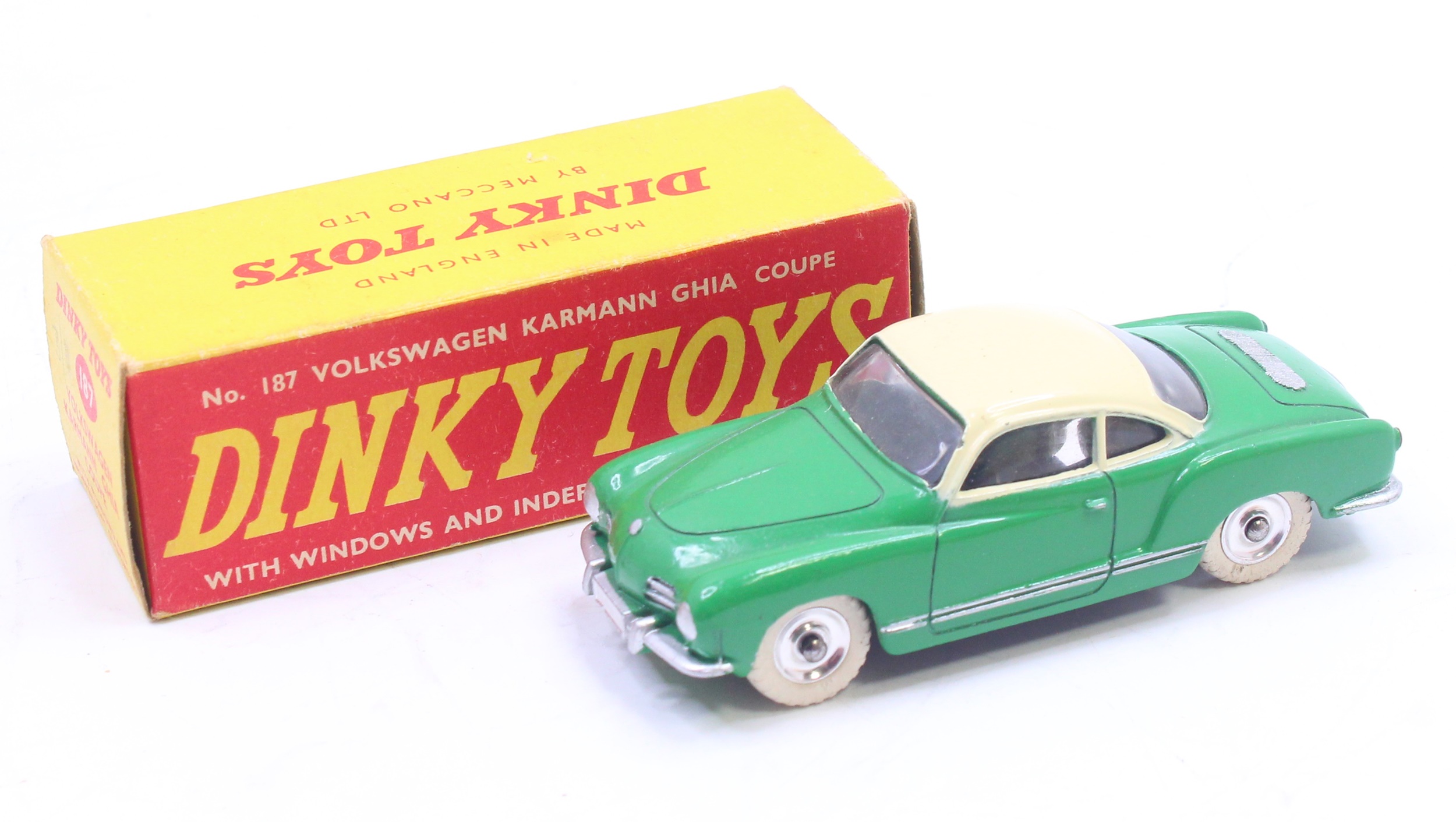 DINKY TOYS 187 - VW, VOLKSWAGEN Karmann Ghia Vert/Creme 1:43