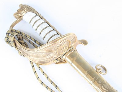 Lot 3404 - A British 1845 pattern Naval Officer's sword,...