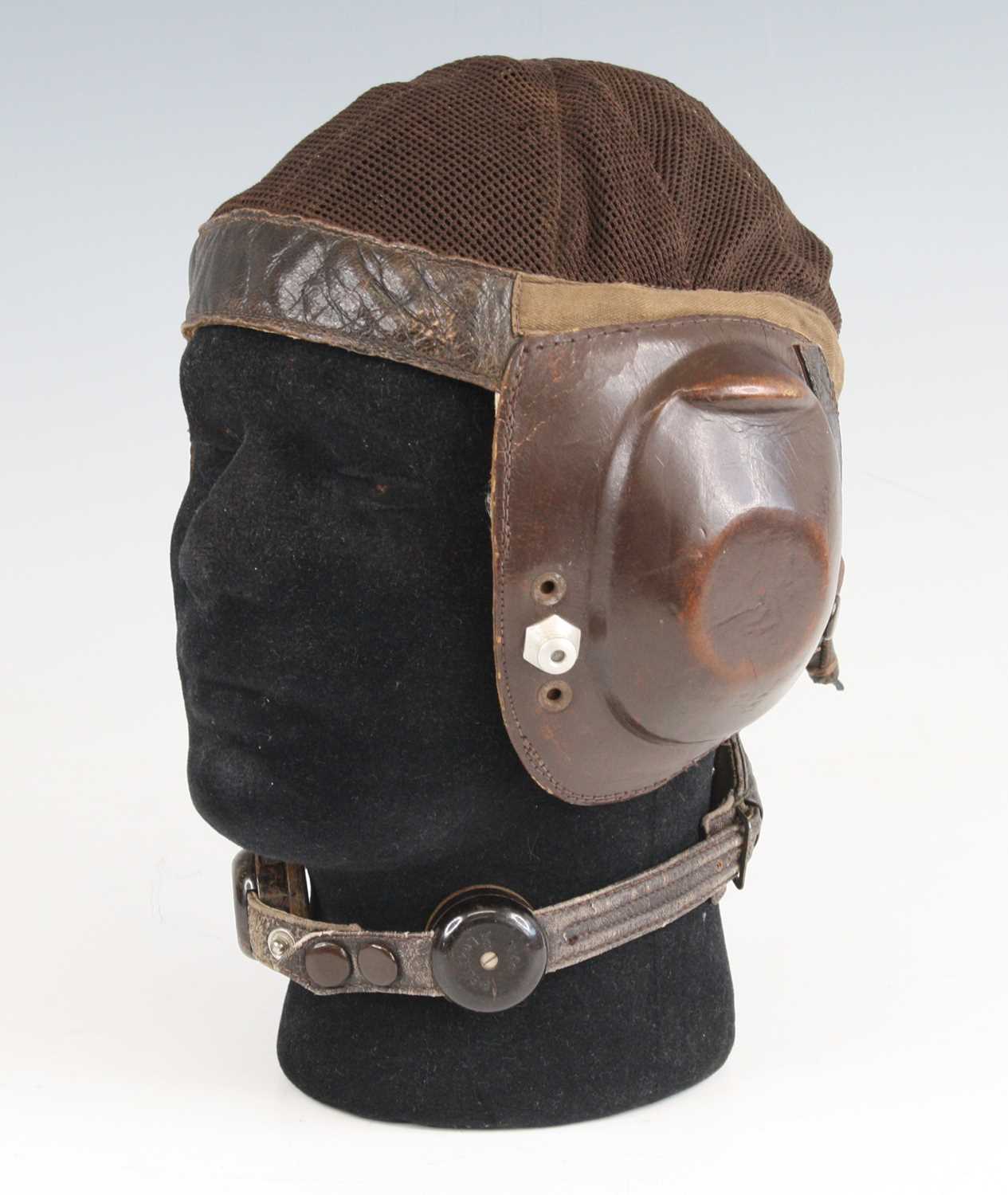 Lot 3100 - A German Third Reich Luftwaffe Netzkopfhaube...