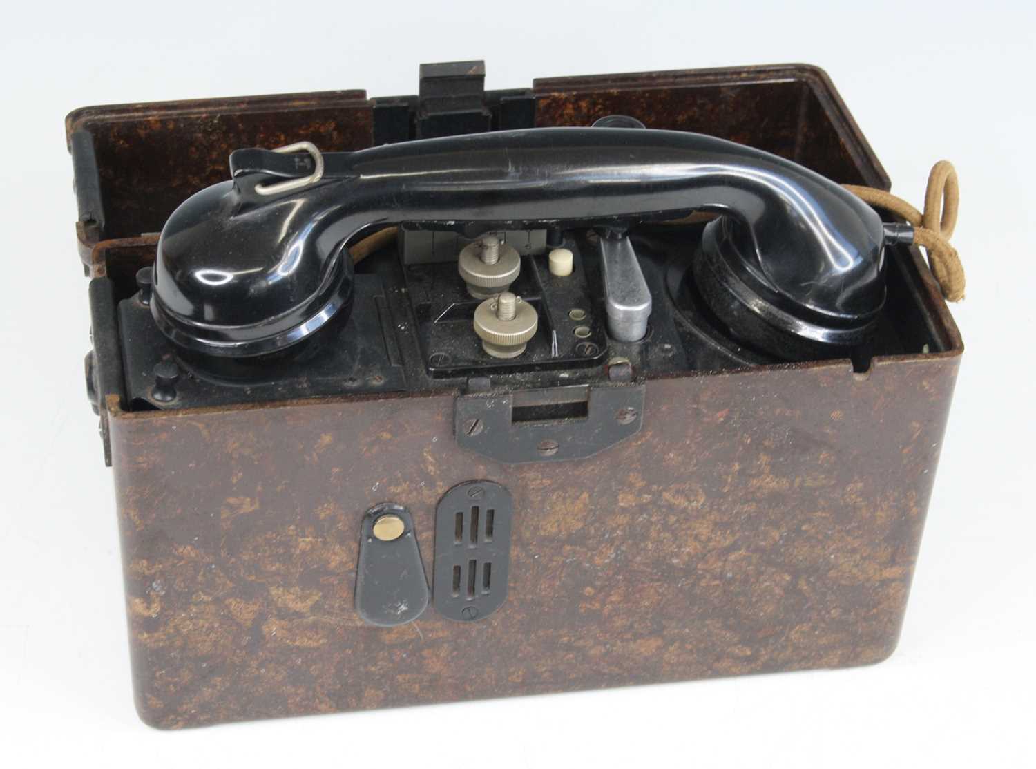 Lot 3115 - A German Third Reich FF33 field telephone,...