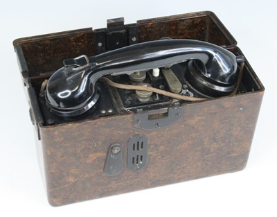 Lot 3115 - A German Third Reich FF33 field telephone,...