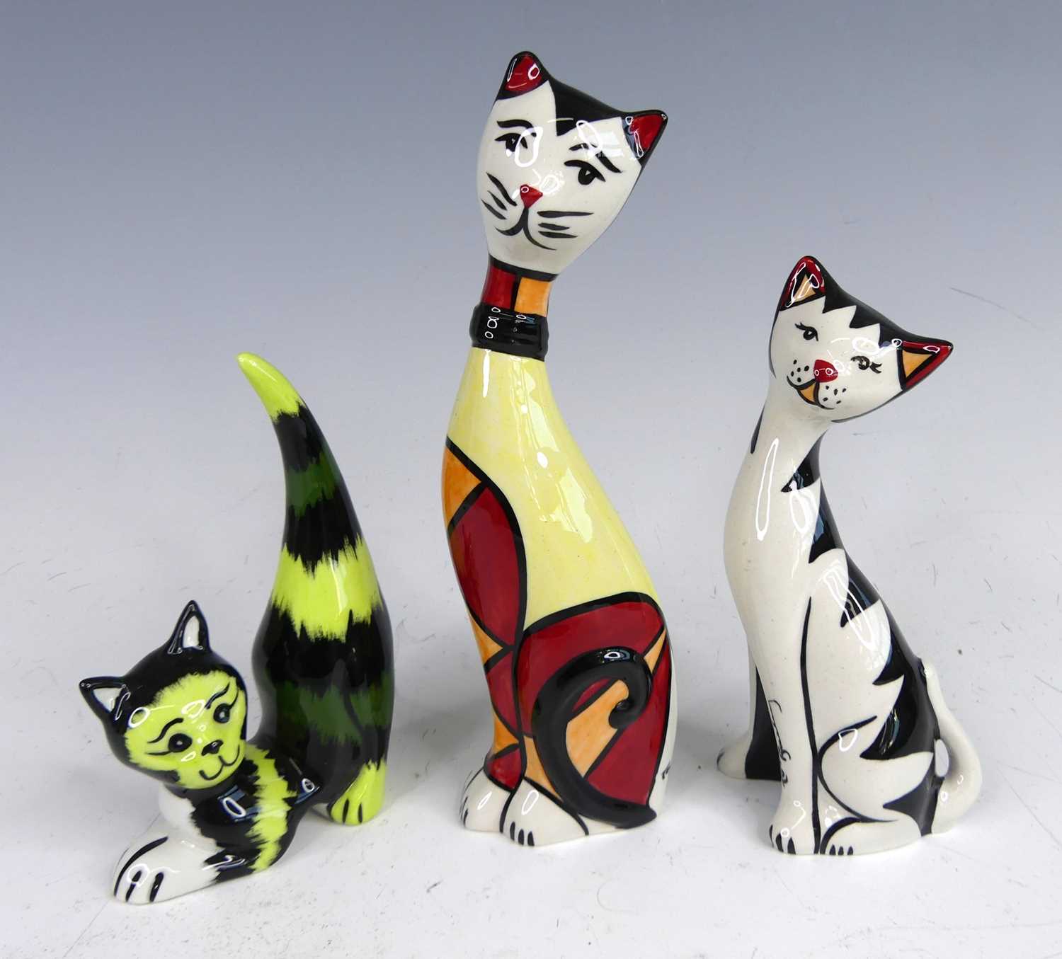 Lot 96 - Lorna Bailey - three various preening cats,...