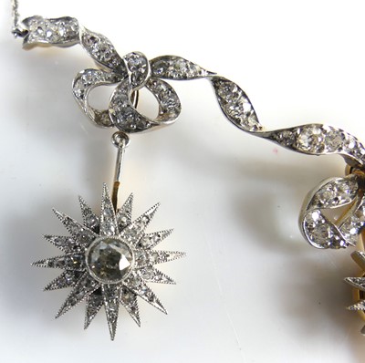 Lot 2130 - A yellow and white metal diamond articulated...