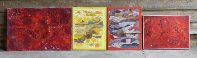 Lot 53 - Peter Jackson (1930-2019) - Three Red Abstract...