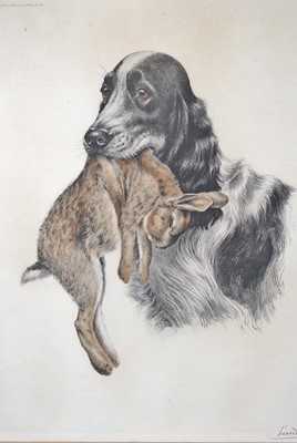 Lot 3573 - Leon Danchin (1887-1939), Spaniel retrieving a...