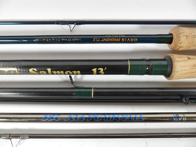 Lot 3556 - An Orvis Trident TLS Mid flex, 10' two piece 5...