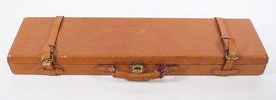 Lot 3521 - A modern brown leather shotgun case, having a...