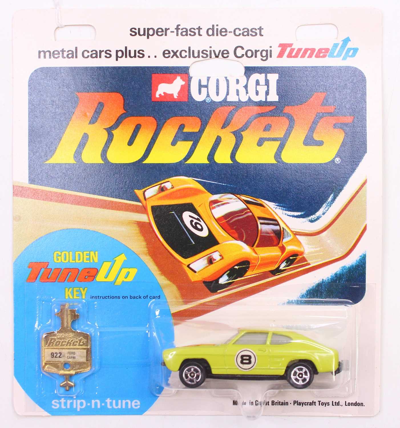 Lot 1446 - Corgi Rockets - No.922 Ford Capri - lime green,...