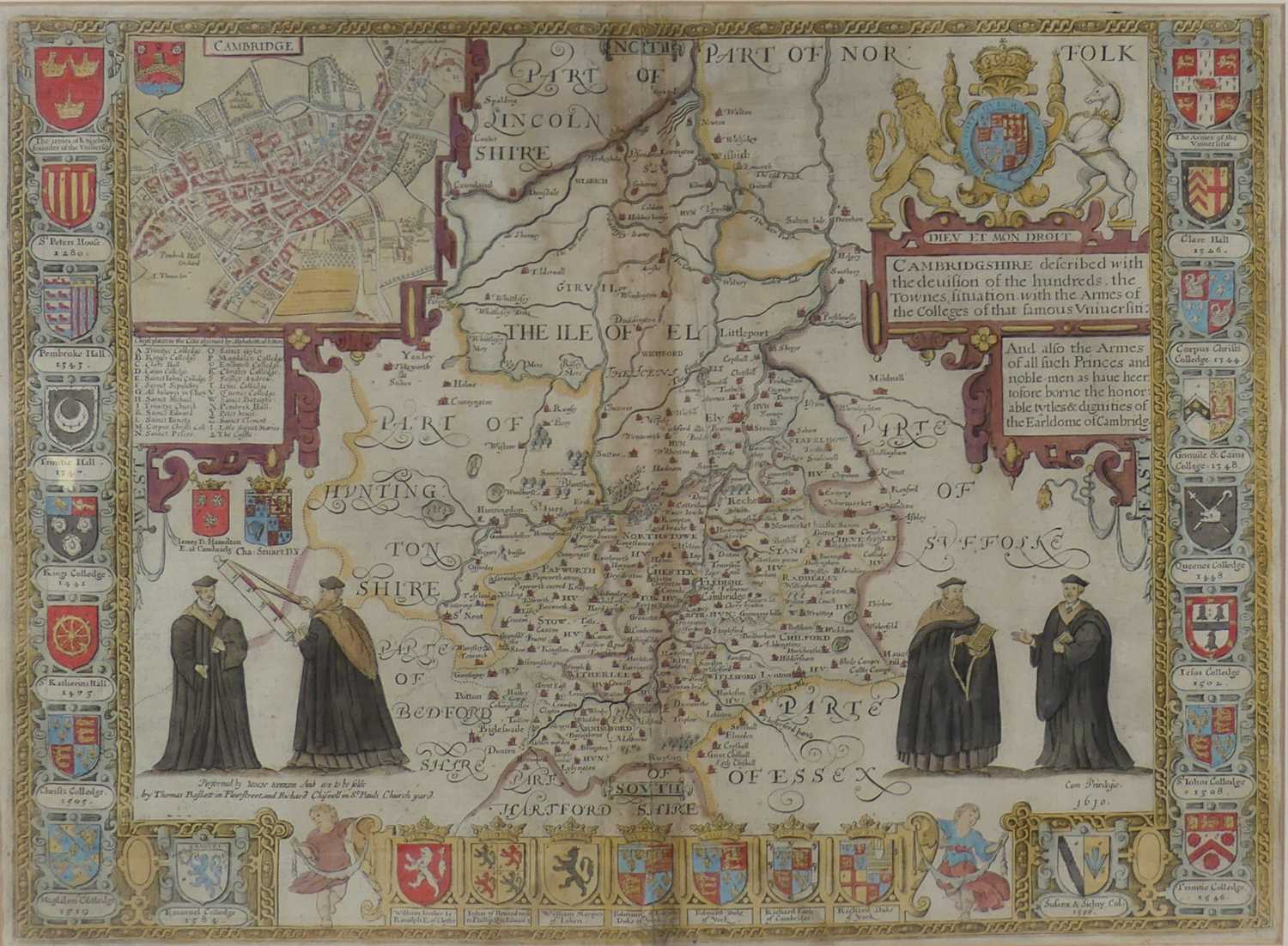Lot 2201 - John Speed - Cambridgshire, circa 1676,...