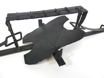 Lot 3520 - A large 19th century wrought iron man trap,...