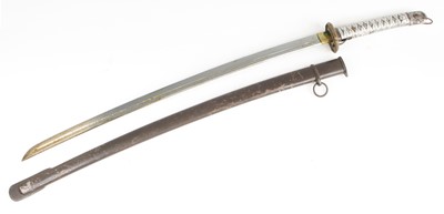 Lot 3423 - A WW II Japanese NCO shin gunto, having a 70cm...