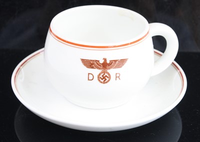 Lot 3382 - A Nymphenburg porcelain tea cup and saucer,...