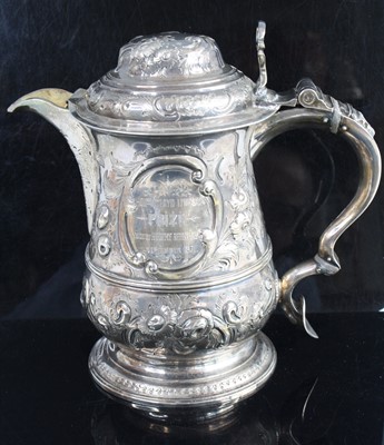 Lot 3334 - A 19th century and later adapted silver jug,...