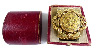Lot 2134 - A Victorian pinchbeck bracelet / bangle watch,...