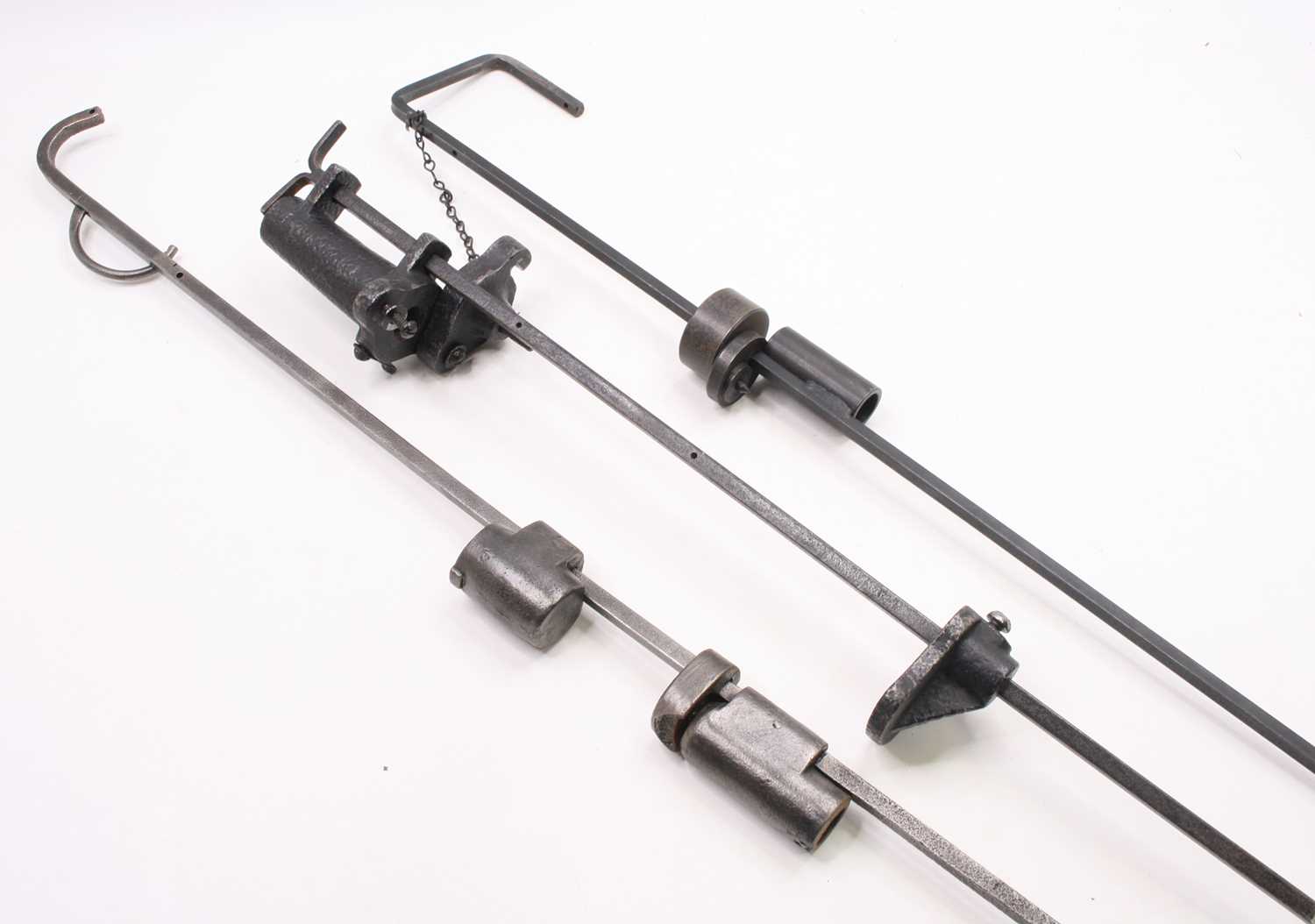 Lot 3536 - A 19th century wrought iron gamekeepers /...