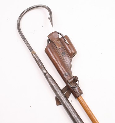 Lot 3533 - A fishermans gaff, having an iron hooked end...