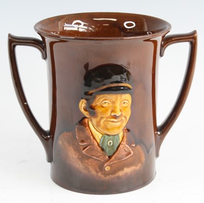 Lot 3512 - A Royal Doulton Kingsware loving cup, circa...