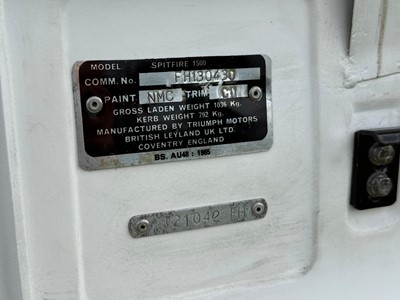 Lot 2917 - A 1980 Triumph Spitfire 1500. Reg No. LDF480V...