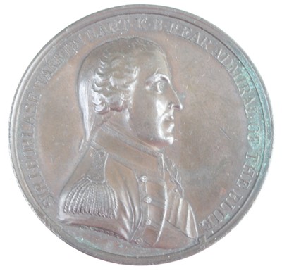 Lot 3440 - A bronze medal commemorating the action off...