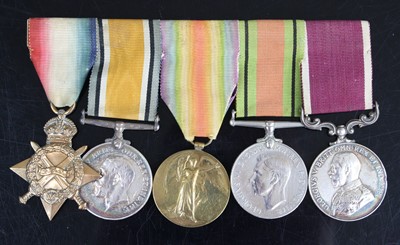 Lot 3461 - A group of four medals to include 1914-15 Star,...