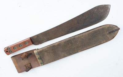 Lot 3456 - A WW II British Army machete, the 38cm blade...