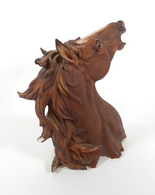 Lot 1 - A Capo di Monte pottery horse's head bust,...