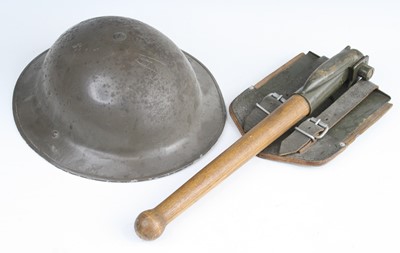 Lot 3475 - A WW II British MK II steel helmet, stamped...