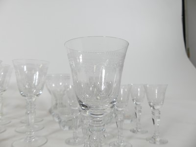 Lot 140 - A suite of Czech drinking glasses, each with...