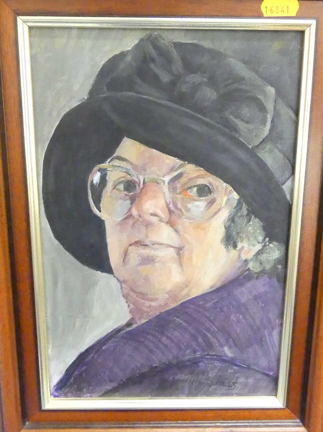 Lot 1053 - Minnie Wills - Me in my Best Hat, oil on...