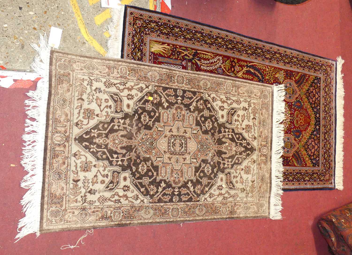 Lot 1165 - An Oriental Kashmir red ground Tree of Life...