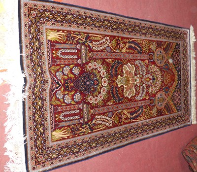 Lot 1165 - An Oriental Kashmir red ground Tree of Life...