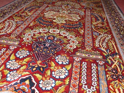 Lot 1165 - An Oriental Kashmir red ground Tree of Life...