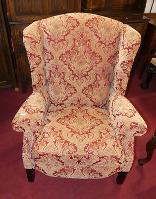 Lot 1358 - A contemporary mahogany framed and red floral...