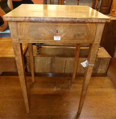 Lot 1370 - A continental mahogany work table, the single...