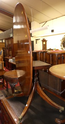 Lot 1376 - A circa 1830 mahogany oval tilt-top pedestal...