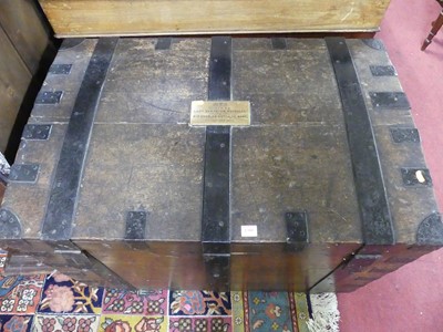 Lot 1380 - A 19th century oak and black painted iron...