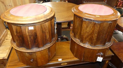 Lot 1383 - A pair of mid-Victorian figured walnut...