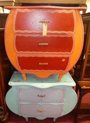 Lot 1408 - A near pair of contemporary bright colour...