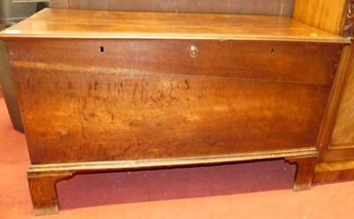 Lot 1415 - An 18th century provincial oak hinge top...