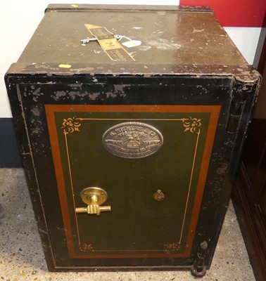 Lot 1417 - An early 20th century cast iron floor safe by...