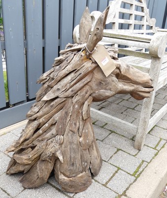Lot 1430 - A driftwood horse's head, height 80cm