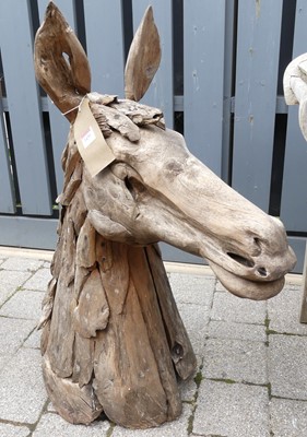 Lot 1430 - A driftwood horse's head, height 80cm