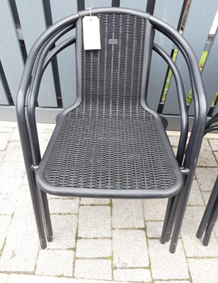 Lot 1433 - A set of six contemporary black finished...