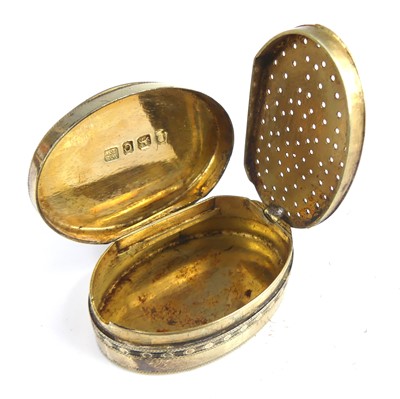 Lot 2107 - A group of four George III silver vinaigrettes,...