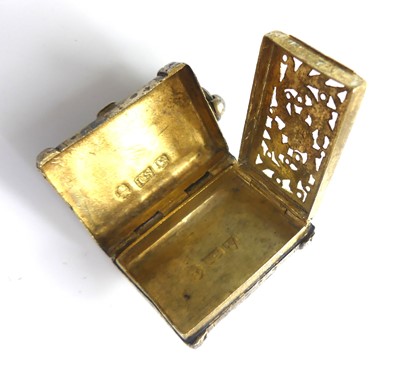 Lot 2107 - A group of four George III silver vinaigrettes,...