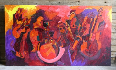 Lot 242 - Peter Jackson (1930-2019) - Orchestra, oil and...