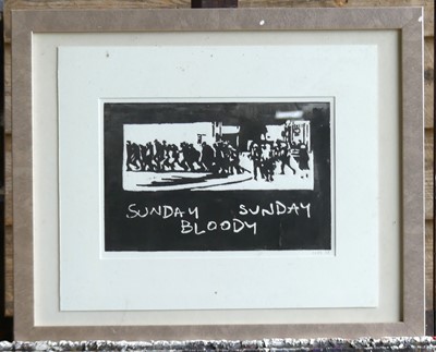 Lot 107 - Seth (b.1962) - Sunday Bloody Sunday, woodcut...